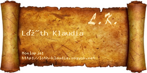 Lóth Klaudia névjegykártya